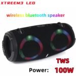 Bluetooth Speaker Waterproof 100W High Power Bluetooth Speaker RGB Colorful Light