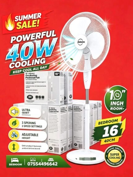 Fan features three speed